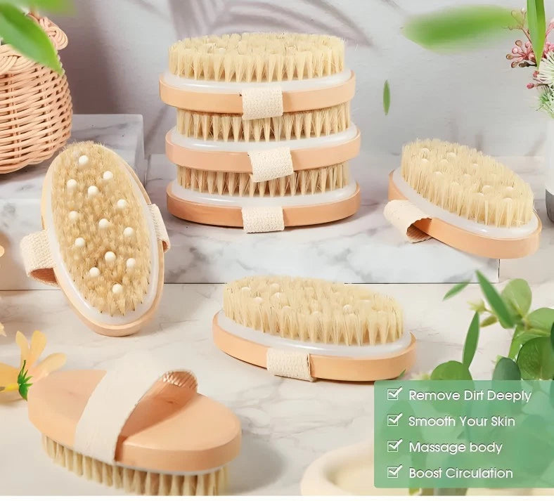 Dry Brush With Massage Nodule Scrubber For Shower Bath Circulation Improvement