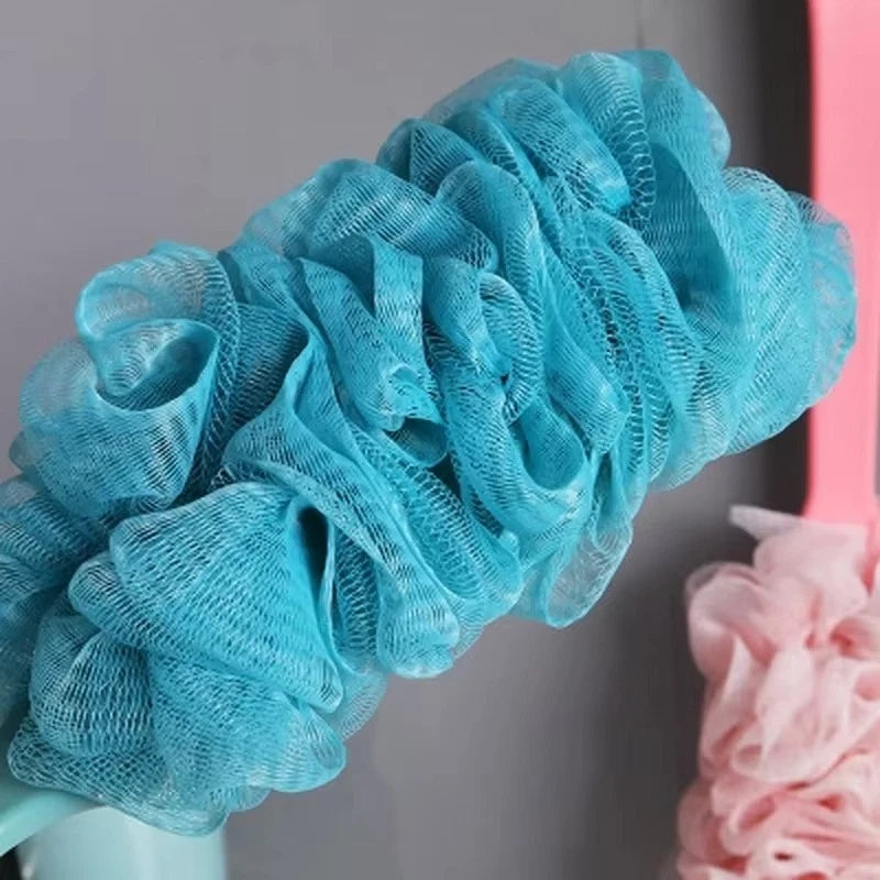 Long Handle Bath Brush Soft Mesh Sponge Back Scrubber Body Puff Shower Loofah