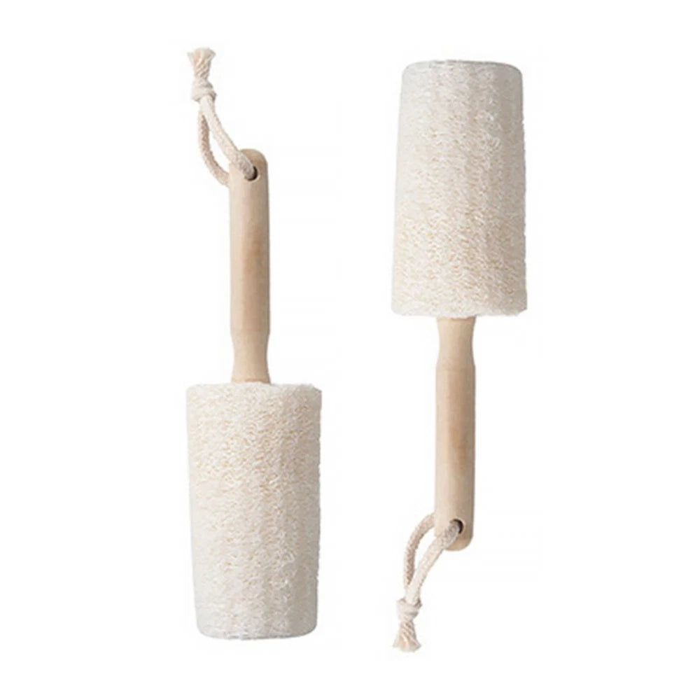 2Pcs Natural Loofah Bath Body Brush for Gentle Exfoliation and Scrubbing