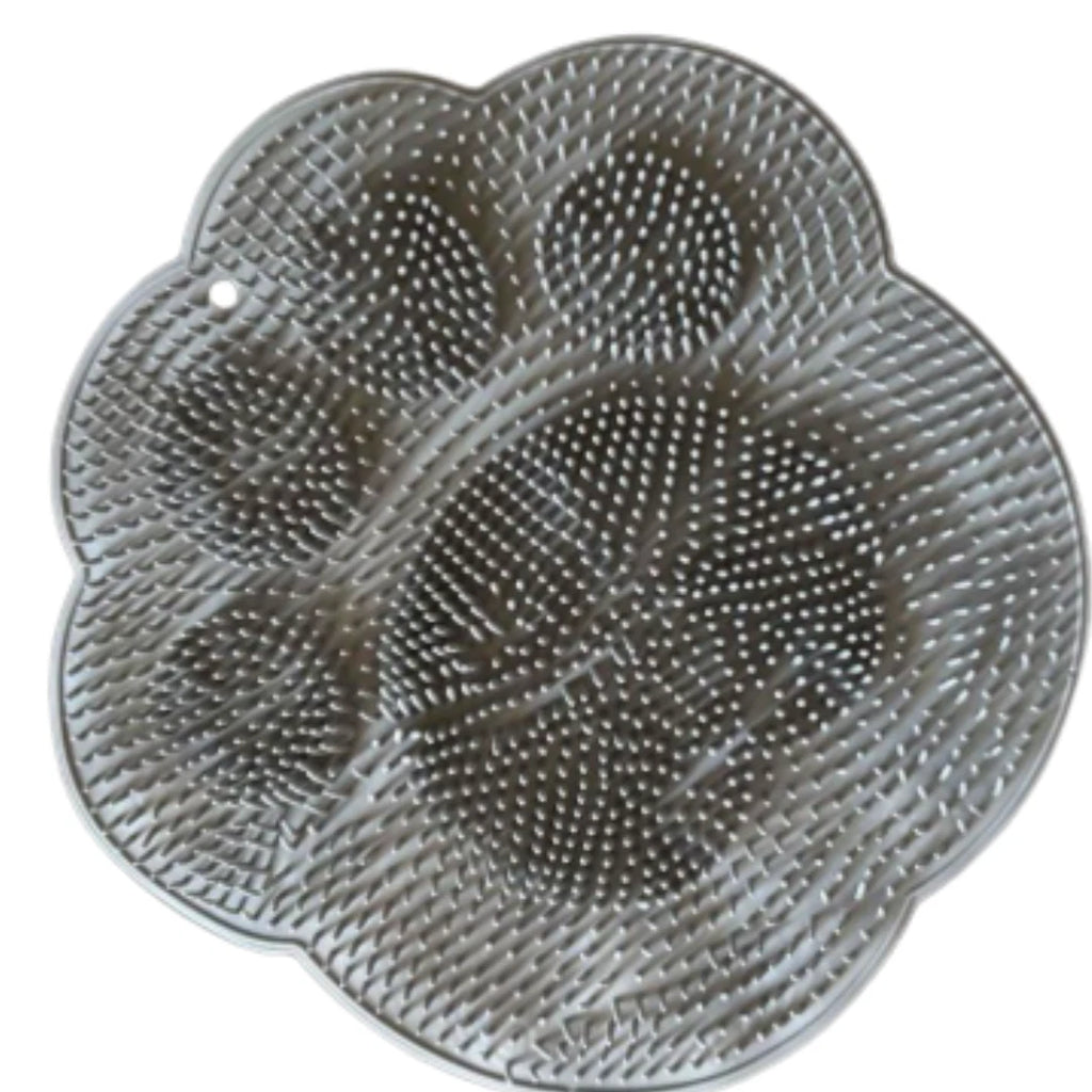 Silicone Shower Foot Scrubber Back Body Brush Massager Pad Mat Bathroom Grey Uk
