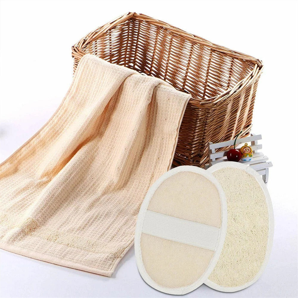 1-5X Body Scrubber Brush Exfoliating Natural Loofah Pad Luffa Bath Shower Sponge