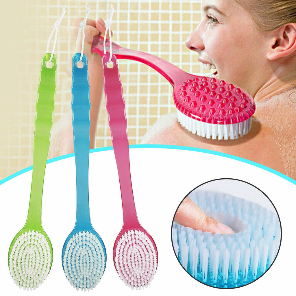 Long Handle Exfoliating Soft Bath Body Back Shower Brush Massage Skin Scrubber