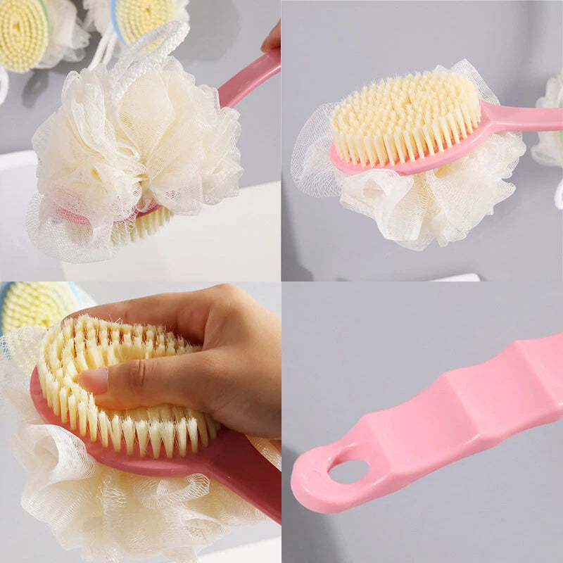 Long Handle Bath Brush Back Scrubber for Shower Loofah Sponge Body Back Brushes