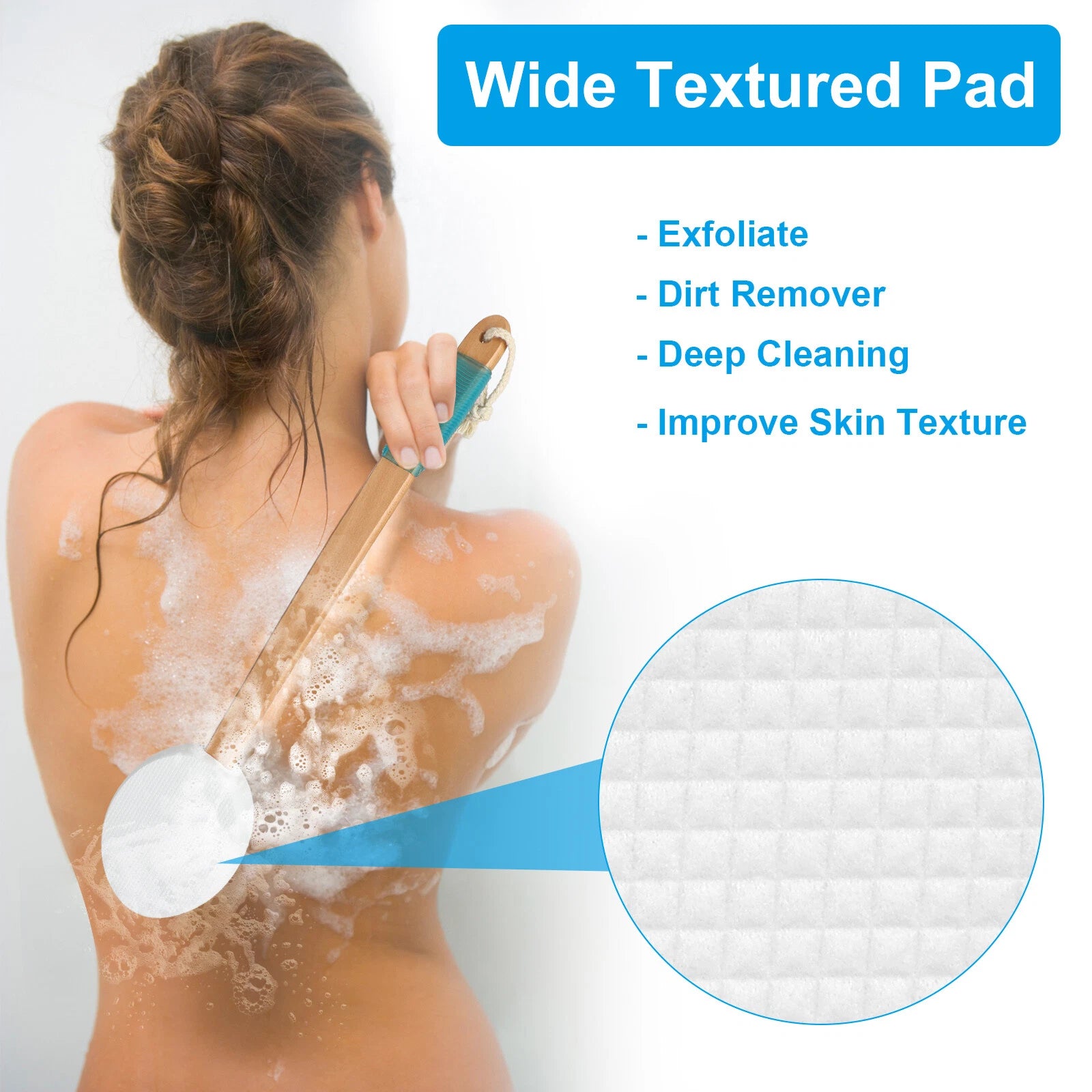 Long Lotion Applicator Back Brush Perfect for Tanning Skin Cream Or Any Lotions