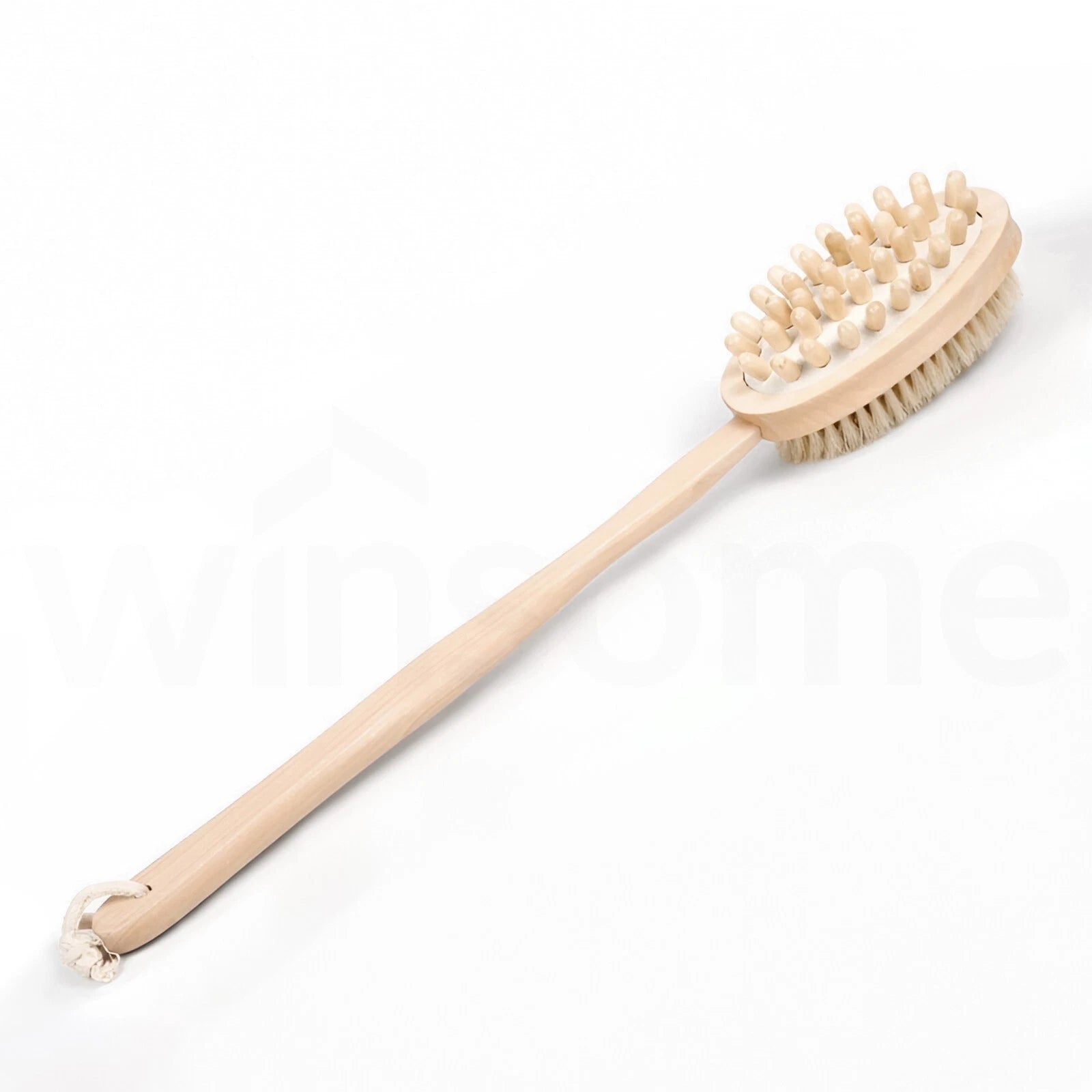 Long Handle Double Sided Shower Body Bath Bristle Brush Back Scrubber Massager
