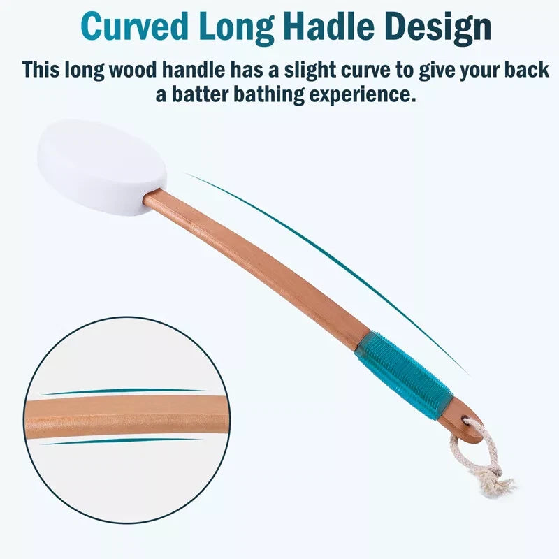17.5" Long Handle Lotion Applicator Brush for Your Back Fits Tanning Skin Cream