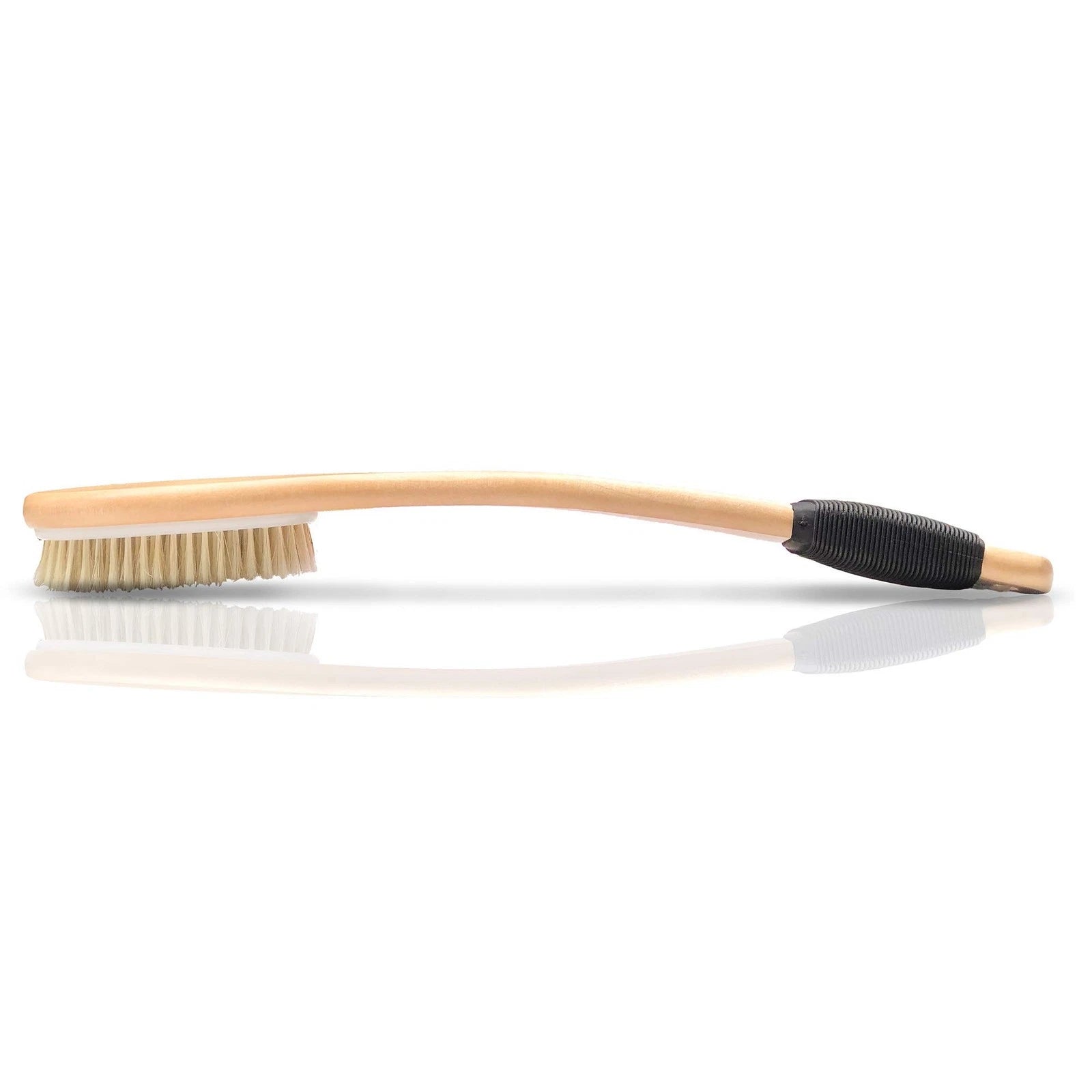Bath Brush Wooden Curved Long Handle Antiskid Shower Brush for Exfoliating, N...