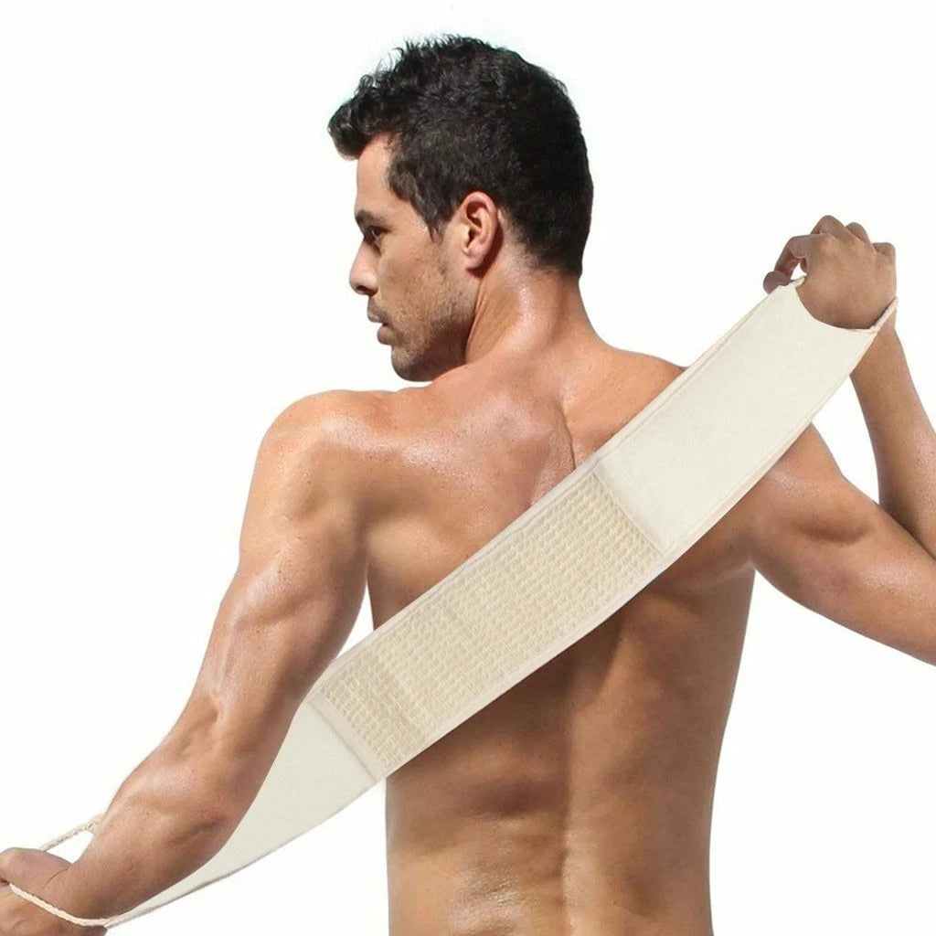 Exfoliating Bath Scrubber Shower Back Strap Loofah Spa Body Skin Brush Sponge US