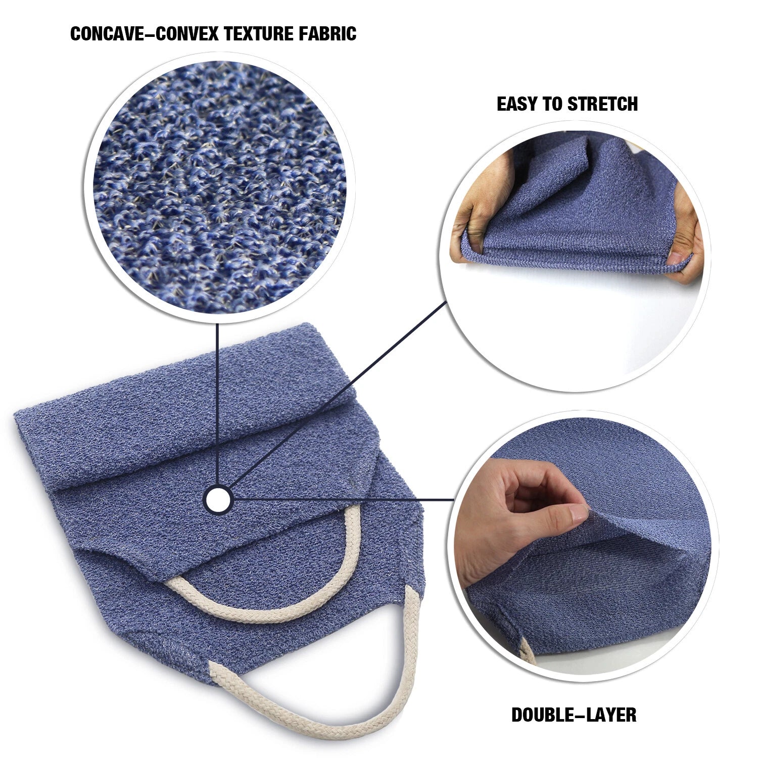 EvridWear Exfoliating Back Scrubber for Shower Bath Shower Spa Skin One Size