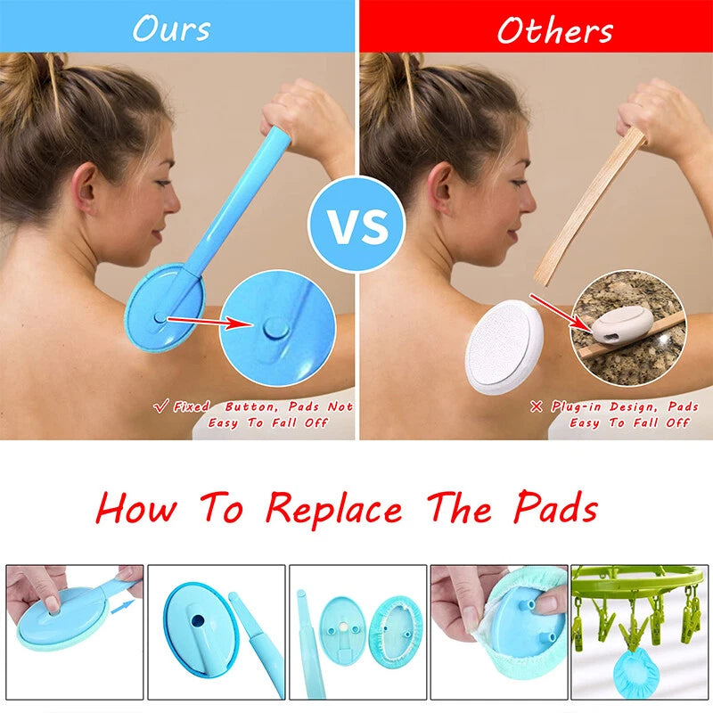 Body Bath Brush Back Scrubber Lotion Self Applicator Back Brush Long HandlePR