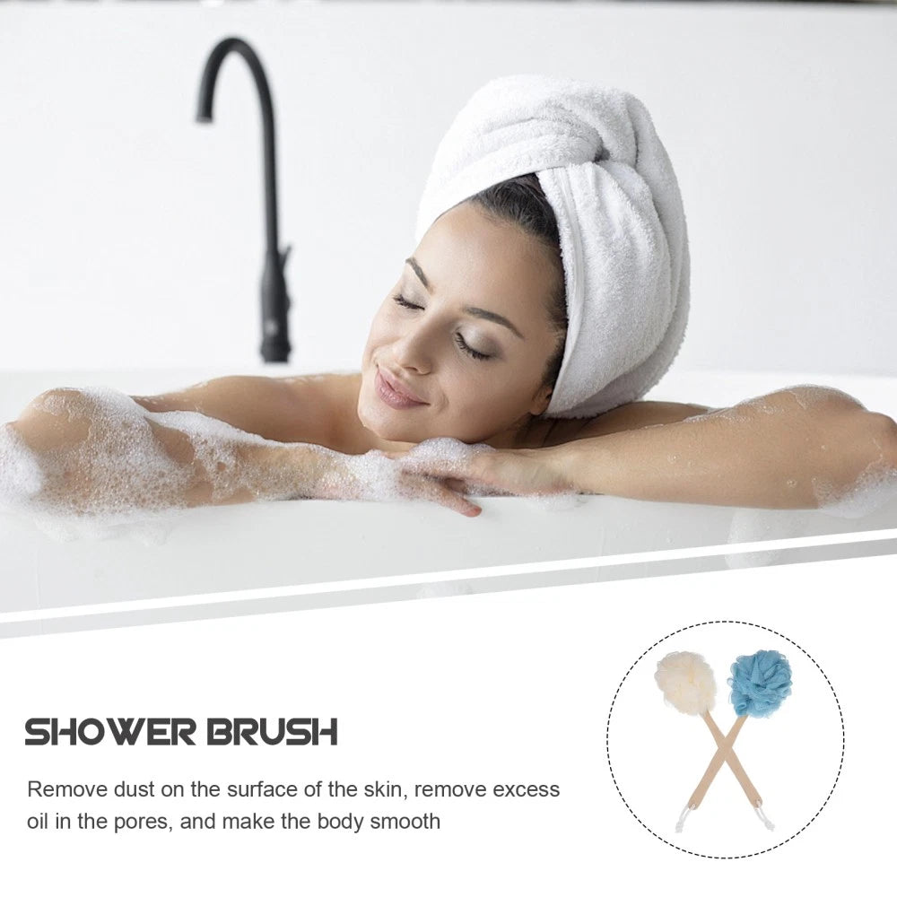2 Pcs Bath Bathing Brushes Women Soft Back Scrubber Shower