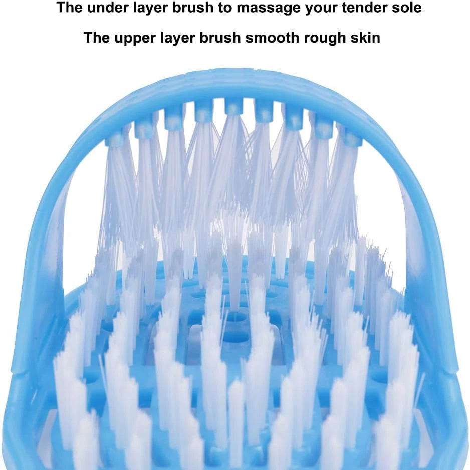 2 in 1 Foot Scrubber Brush Slipper Anti Slip Bath Shower Cleaner Feet Massage