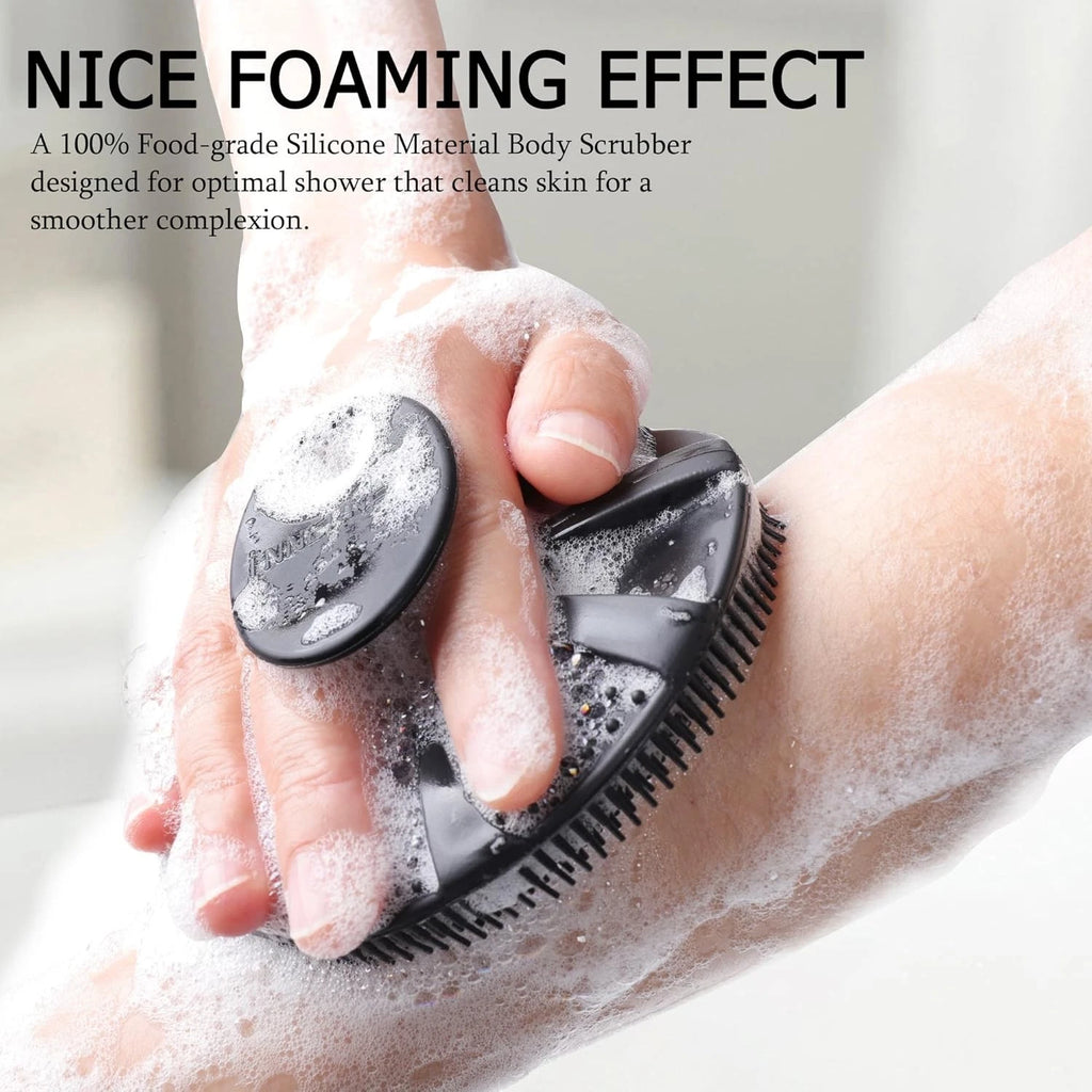 INNERNEED Food-Grade Soft Silicone Body Scrubber Shower Brush Handheld Cleansing