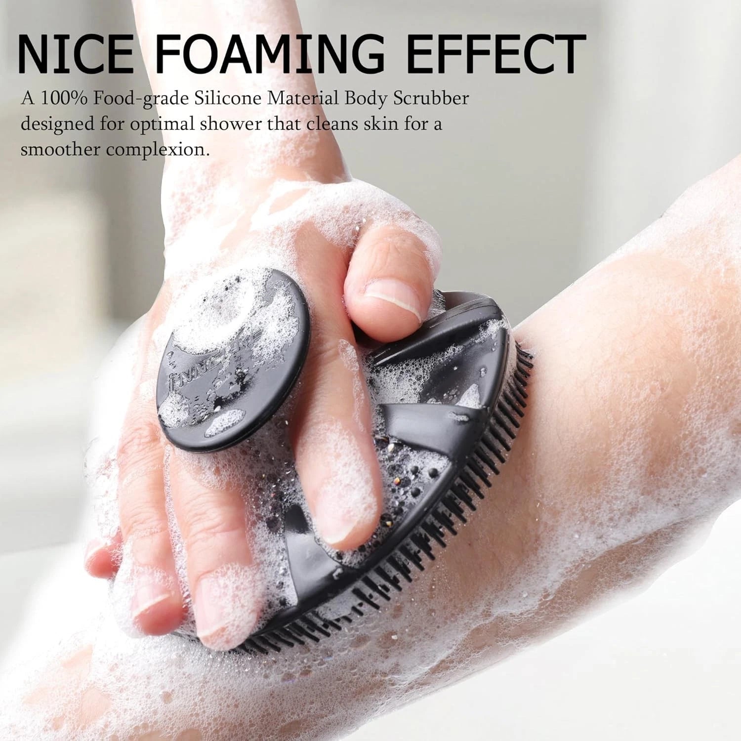 INNERNEED Food-Grade Soft Silicone Body Scrubber Shower Brush Handheld Cleansing