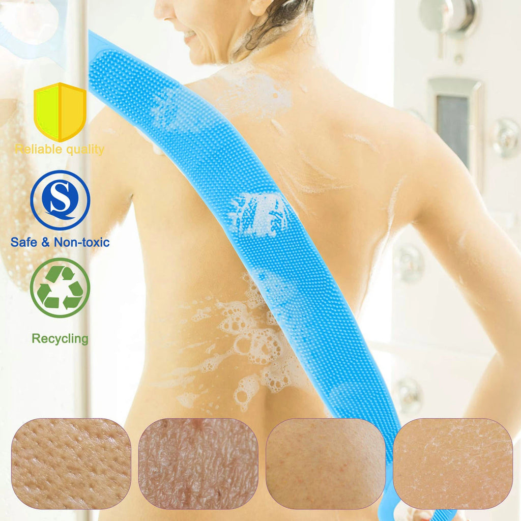Silicone Back Bath Shower Wash Body Belt Brush Bath Body Scrubber Men & Women US