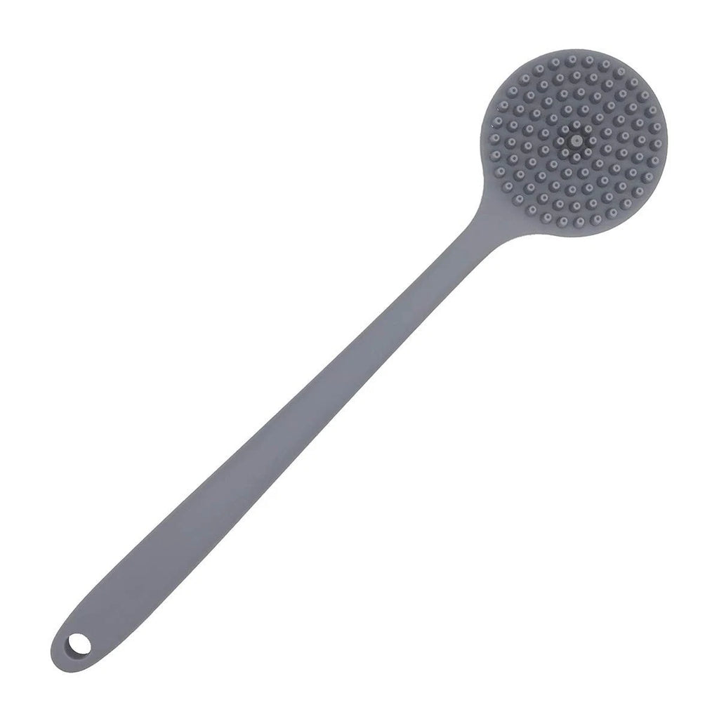 DNC Silicone Back Scrubber for Shower Bath Body Brush with Long Handle Gray