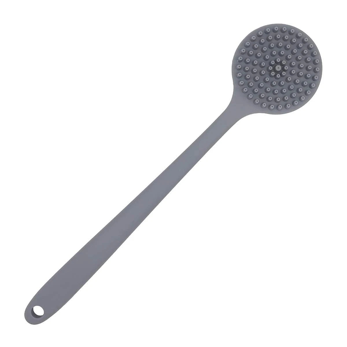 DNC Silicone Back Scrubber for Shower Bath Body Brush with Long Handle Gray