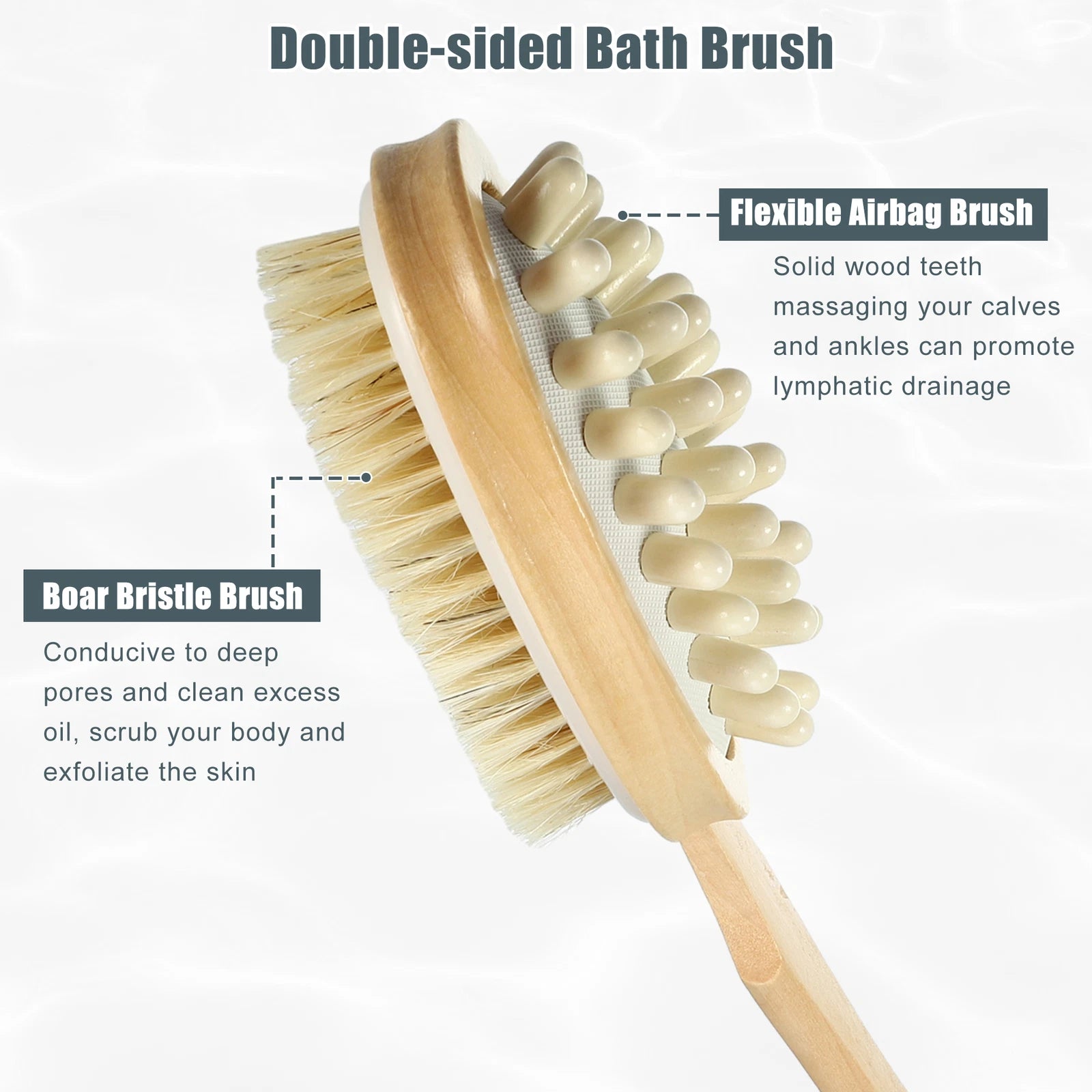 Double-sided Dry Brushing Body Brush Detachable Dry Body Brush for Men Women