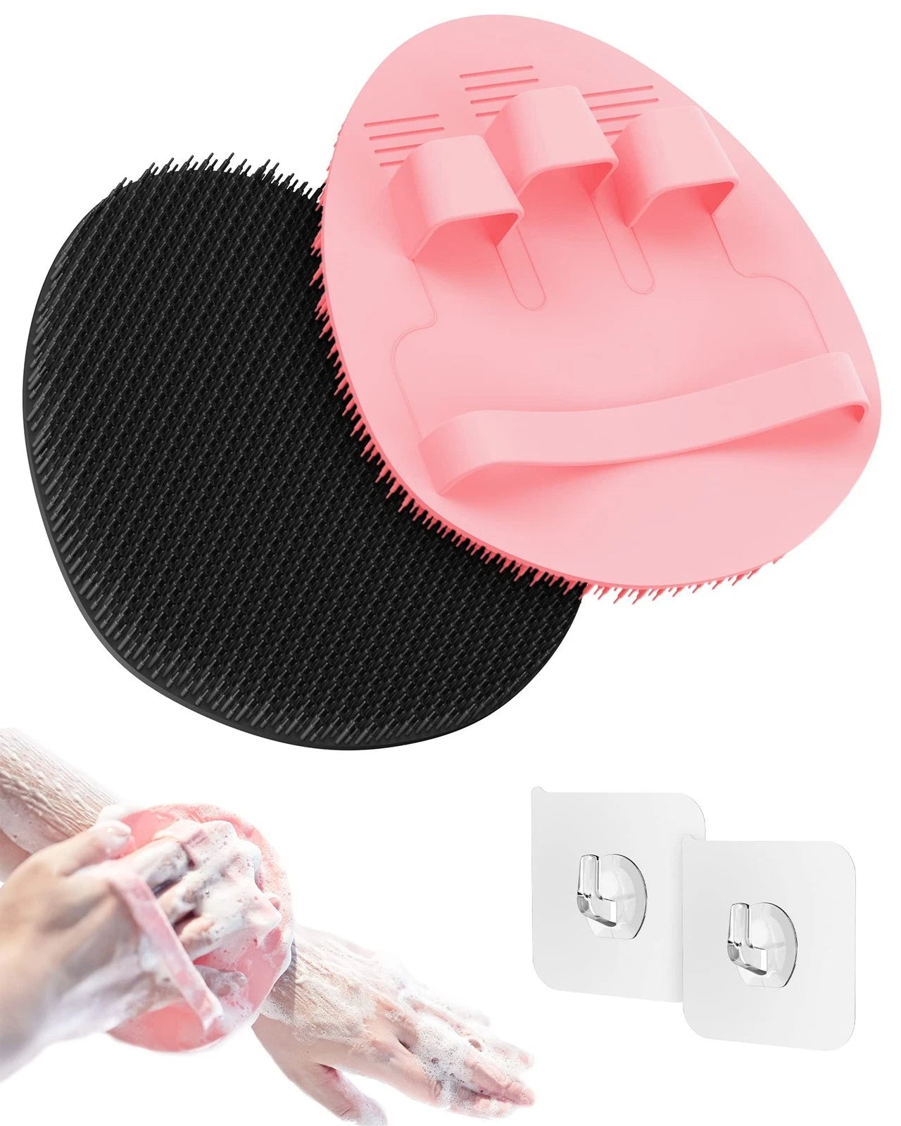 Soft Silicone Shower Brush, Super-Lathering and Deep-Cleaning Body & Face Scr...