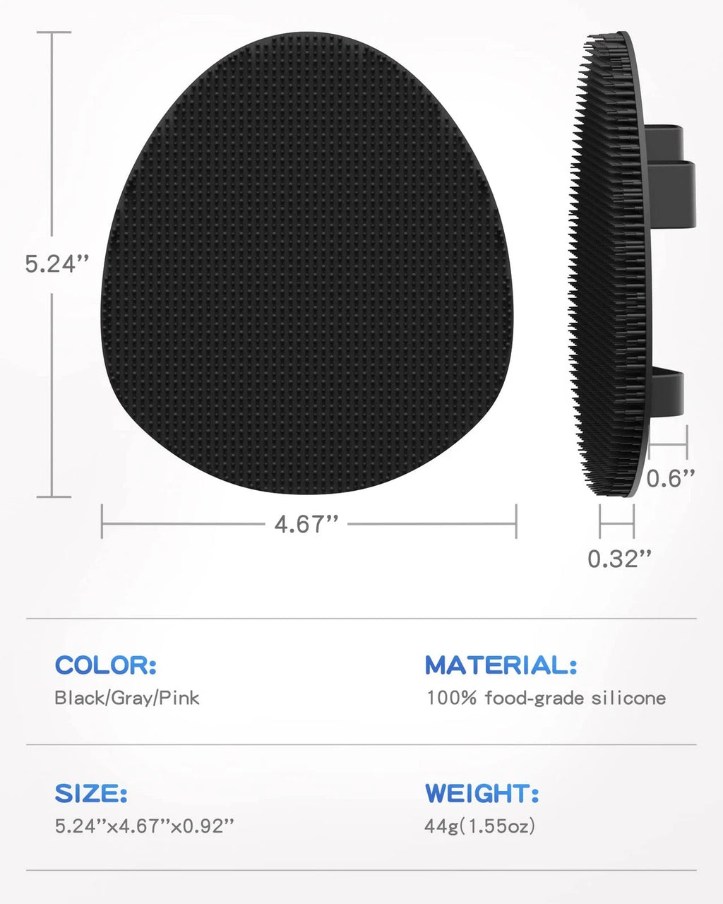 Soft Silicone Shower Brush, Super-Lathering and Deep-Cleaning Body & Face Scr...