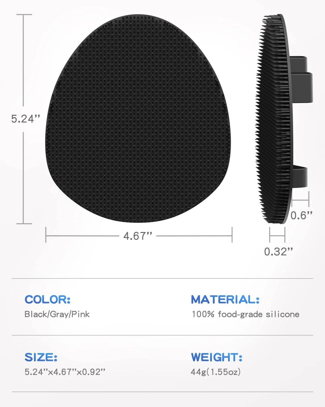 Soft Silicone Shower Brush, Super-Lathering and Deep-Cleaning Body & Face Scr...