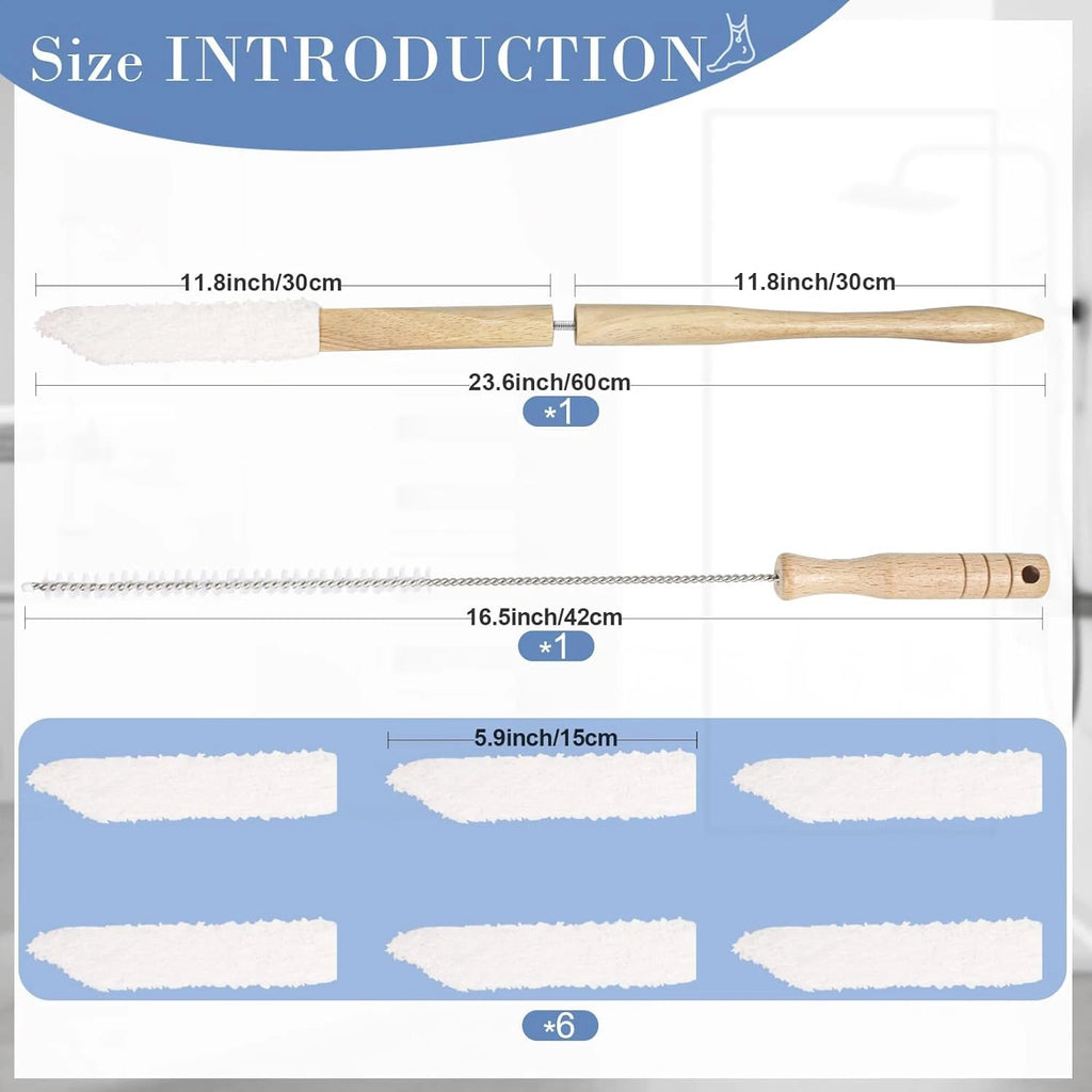 Long Handle Toe Brush, Wooden Foot Brush for Shower,Between Toe Cleaning Brush F