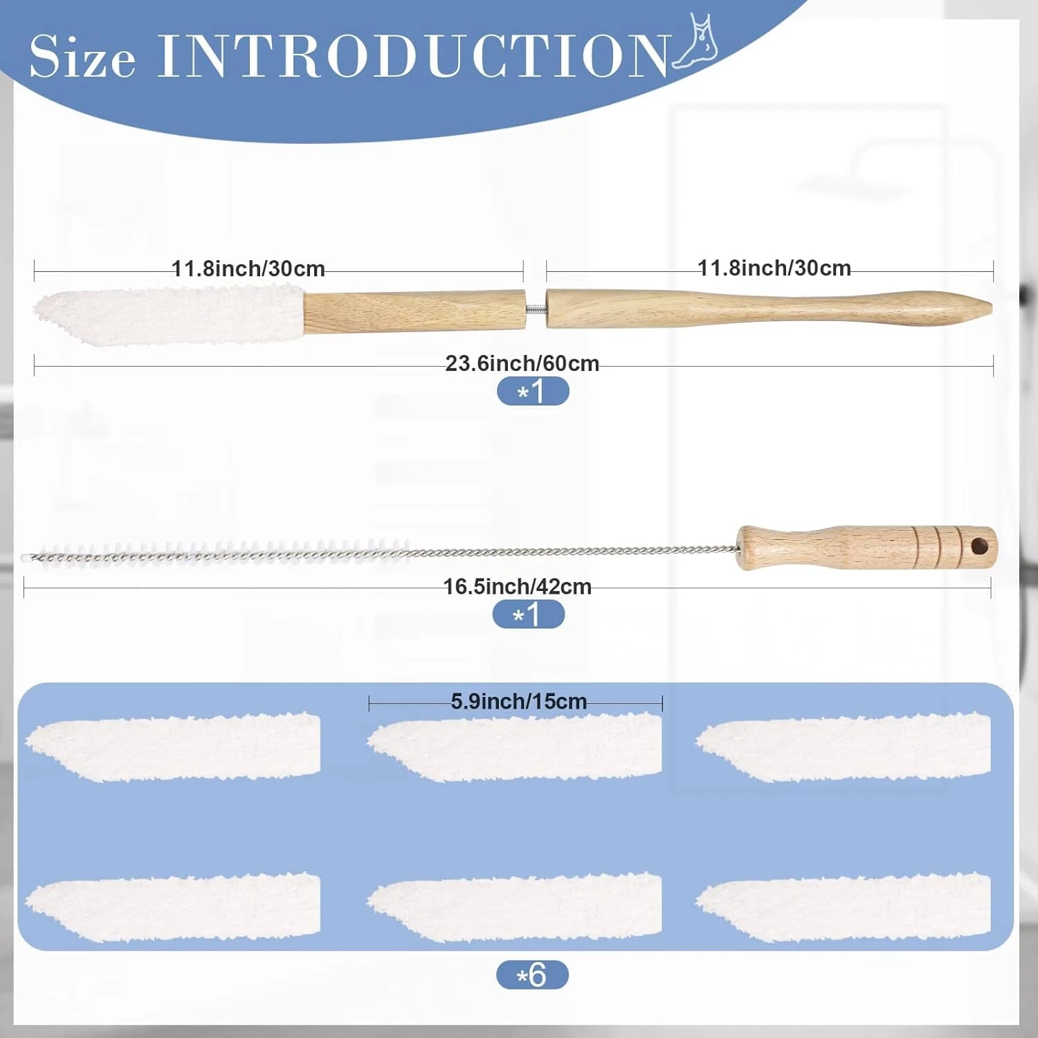 Long Handle Toe Brush, Wooden Foot Brush for Shower,Between Toe Cleaning Brush F