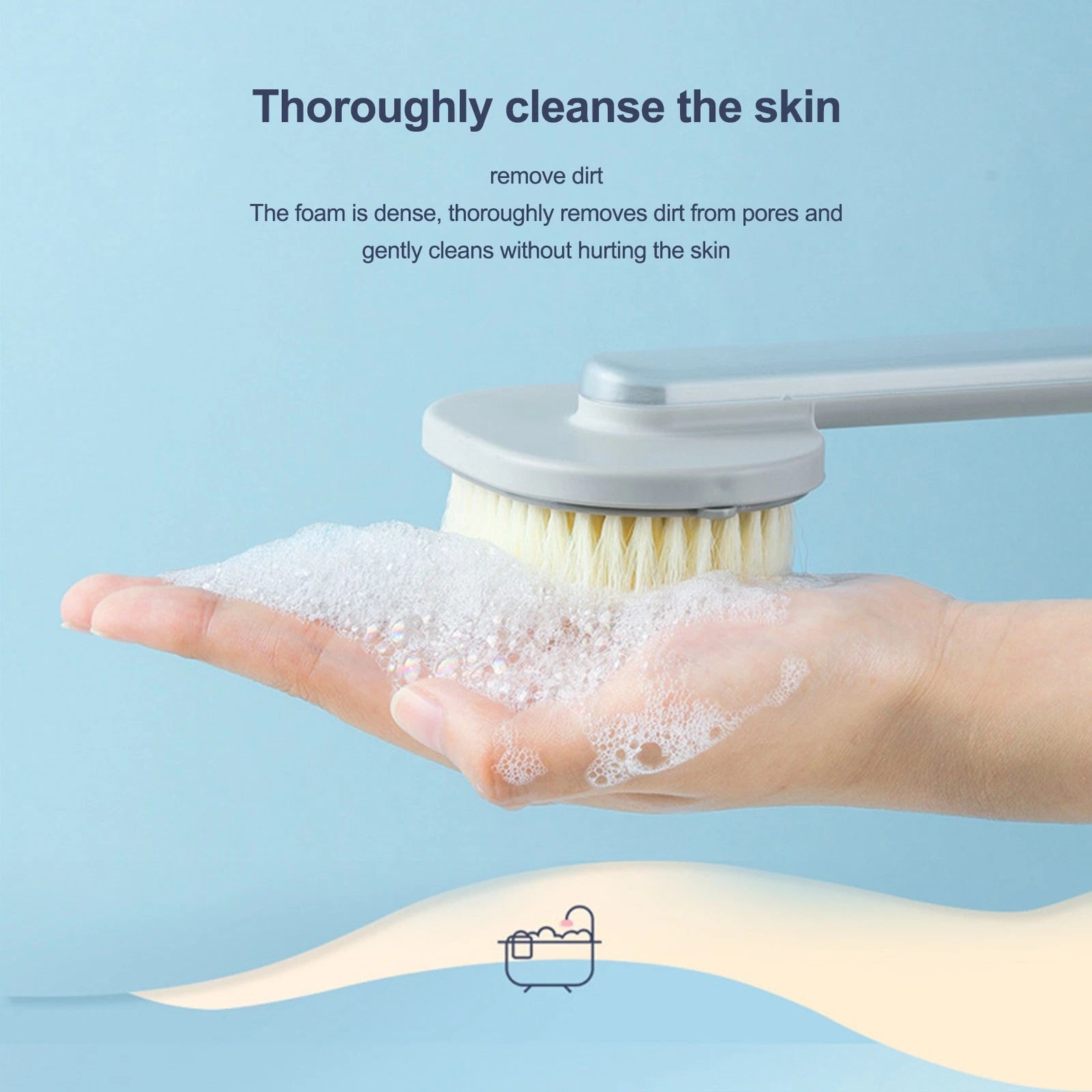 Body Back Bath Brush For Shower With Long Handle Back Washer Scrubber Suitable