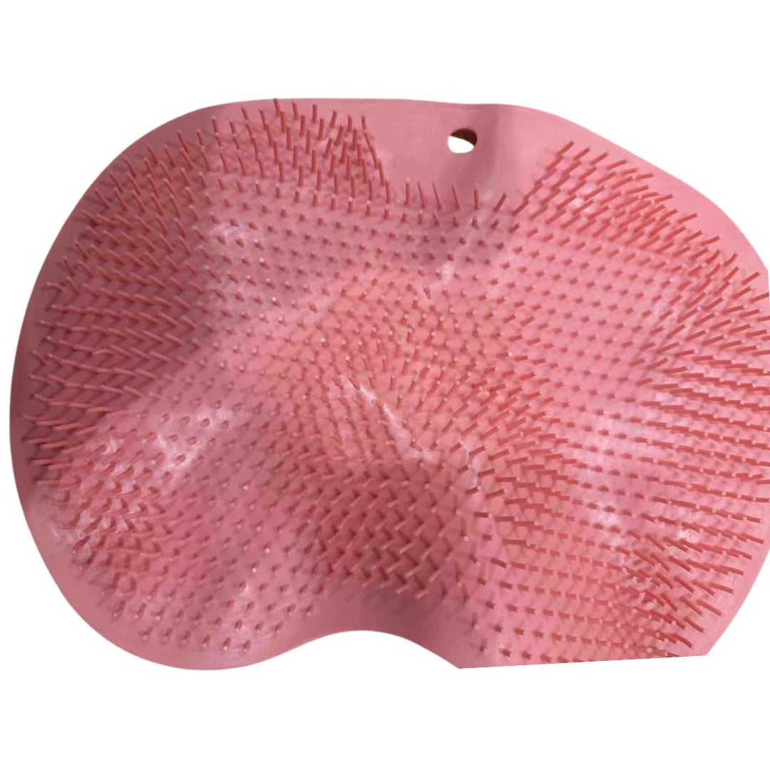 Silicone Shower Foot Scrubber Back Body Brush Massager Pad Mat Bathroom Grey Uk