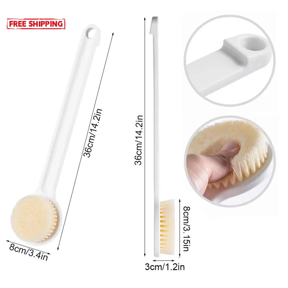1Pc Long Handle Back Brush for Shower Soft Bristles Body Exfoliating Bath Brush