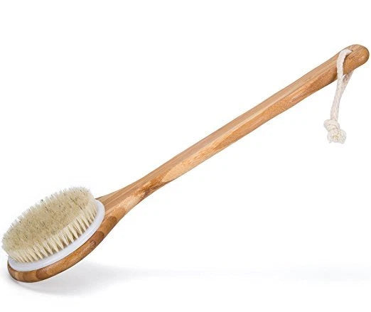 Natural Bristle Body Brush – Wooden Bath Shower Scrubber Spa Dry Skin Exfoliator