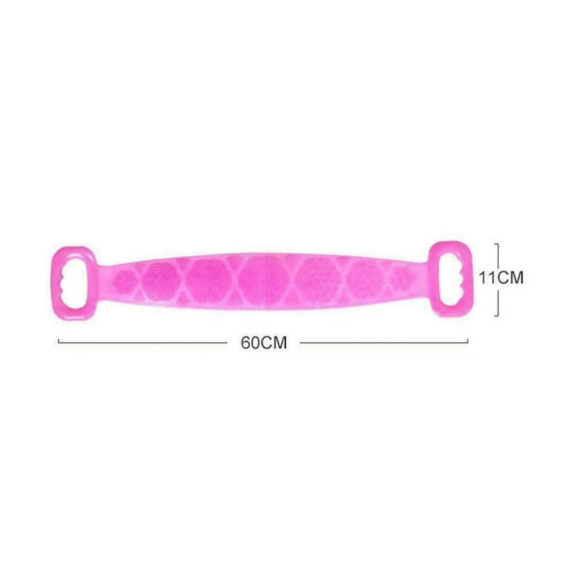 Silicone Body Back Cleaning Brush Scrubber Massage Bath Belt Exfoliating Tools