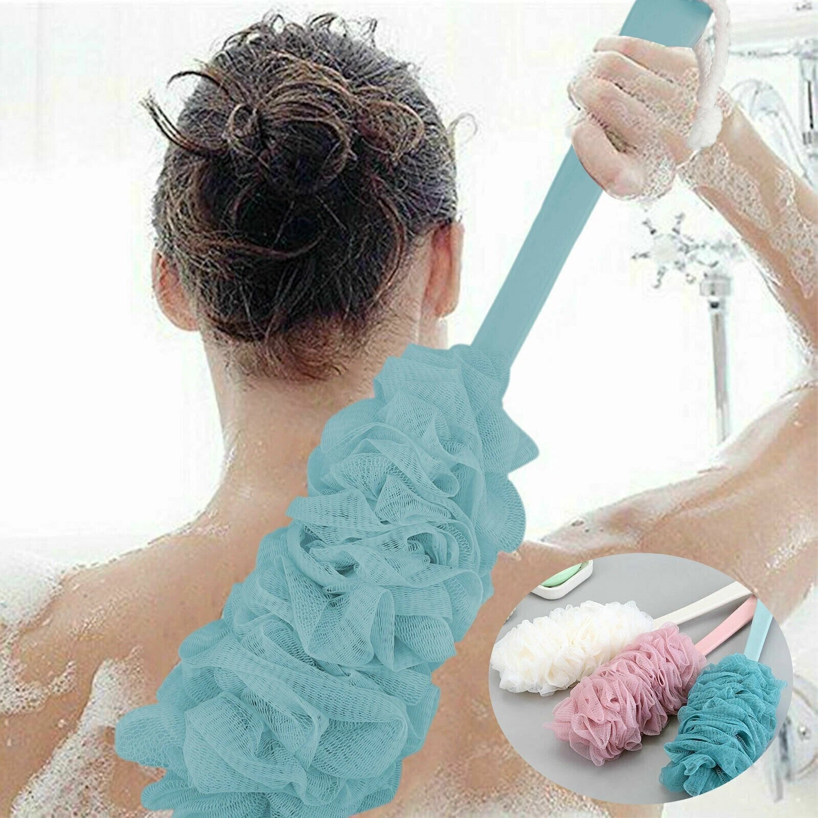US Bath Brush Loofah Shower Sponge Long Handle Back Scrubber Body Exfoliating US
