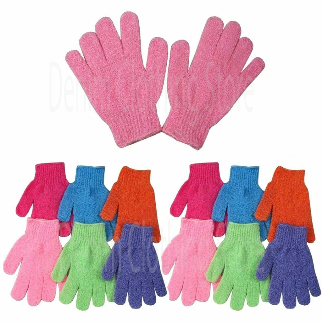 12 pcs Exfoliating Bath Gloves Deep Scrubbing Dead Skin Shower Gloves Spa