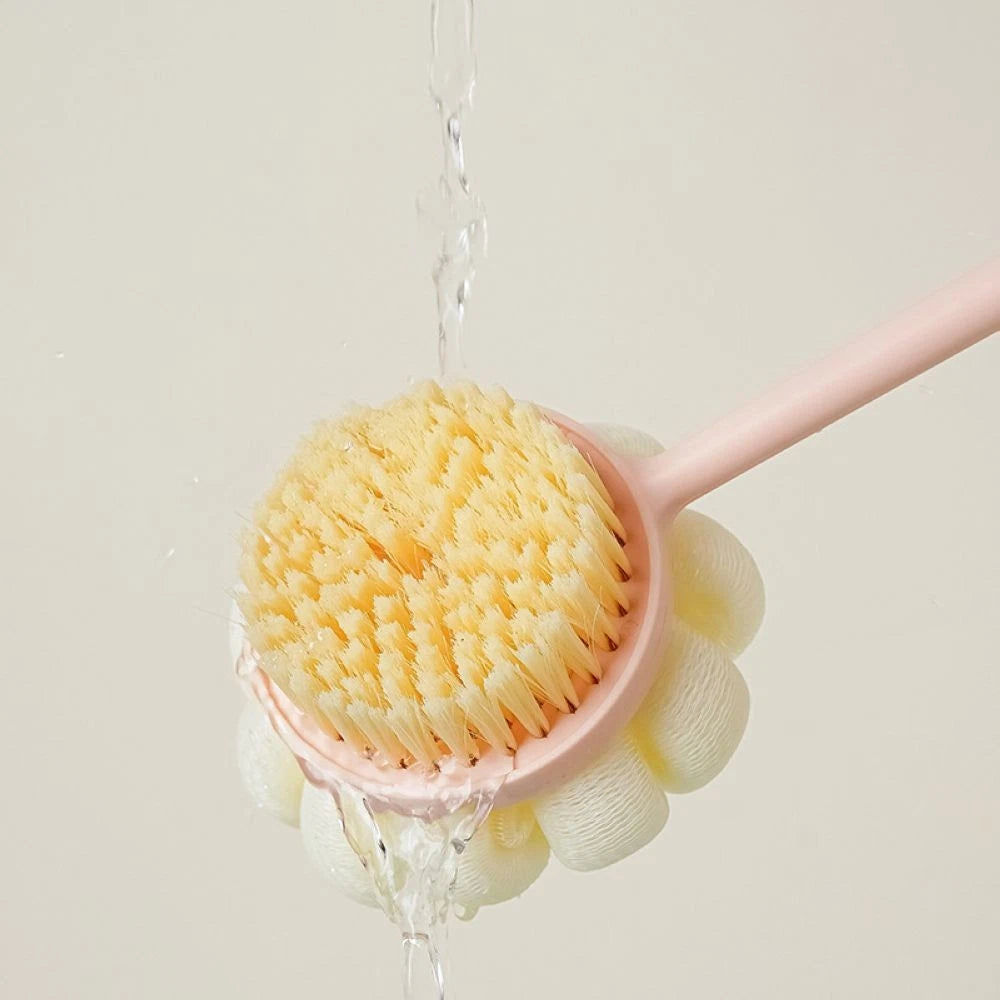 3PCS Long Handle Bath Body Brush Soft Back Shower Exfoliating Scrubber Massager