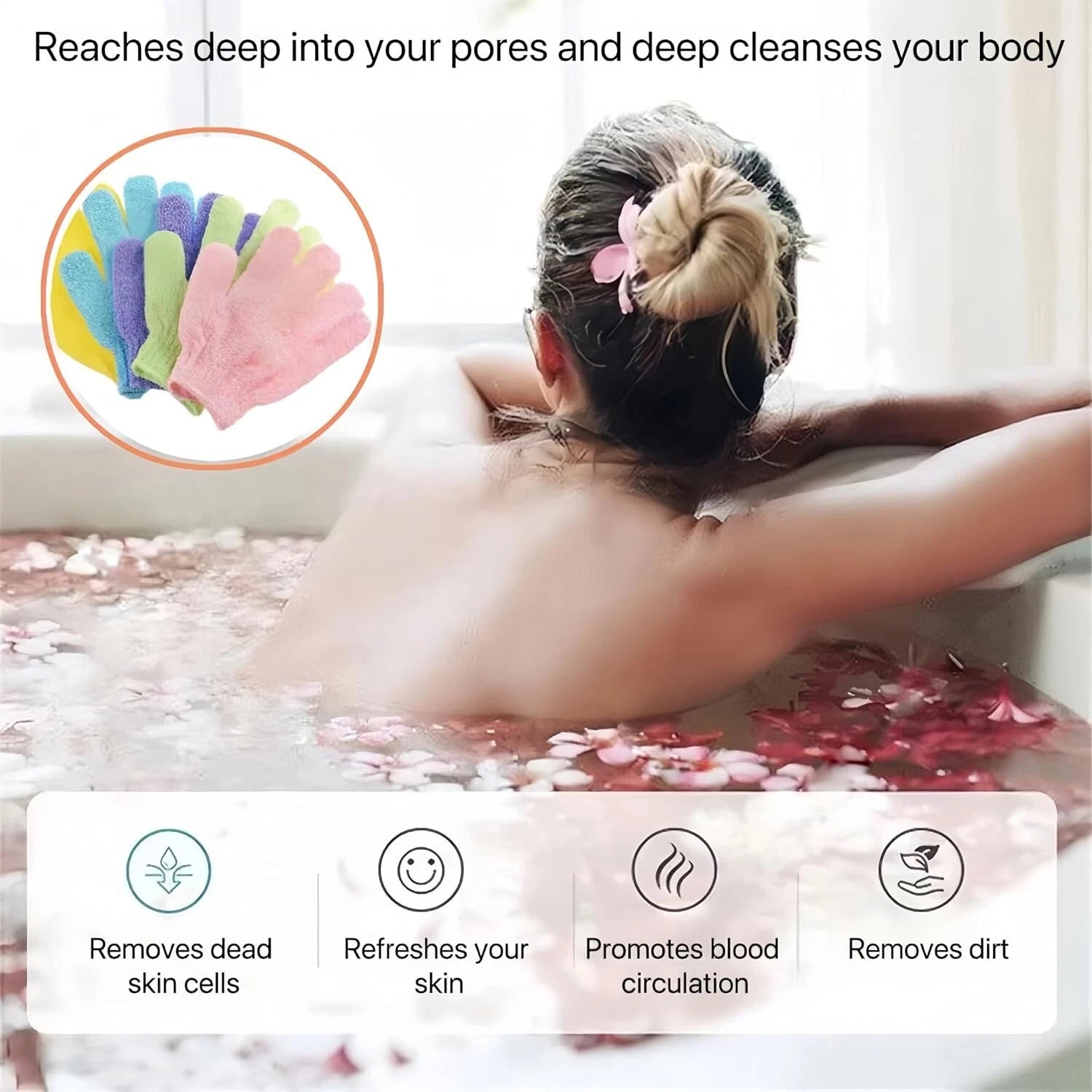 12 Pcs Shower Exfoliating Gloves Hand Exfoliating Bath Glove Body Scrubber Spa