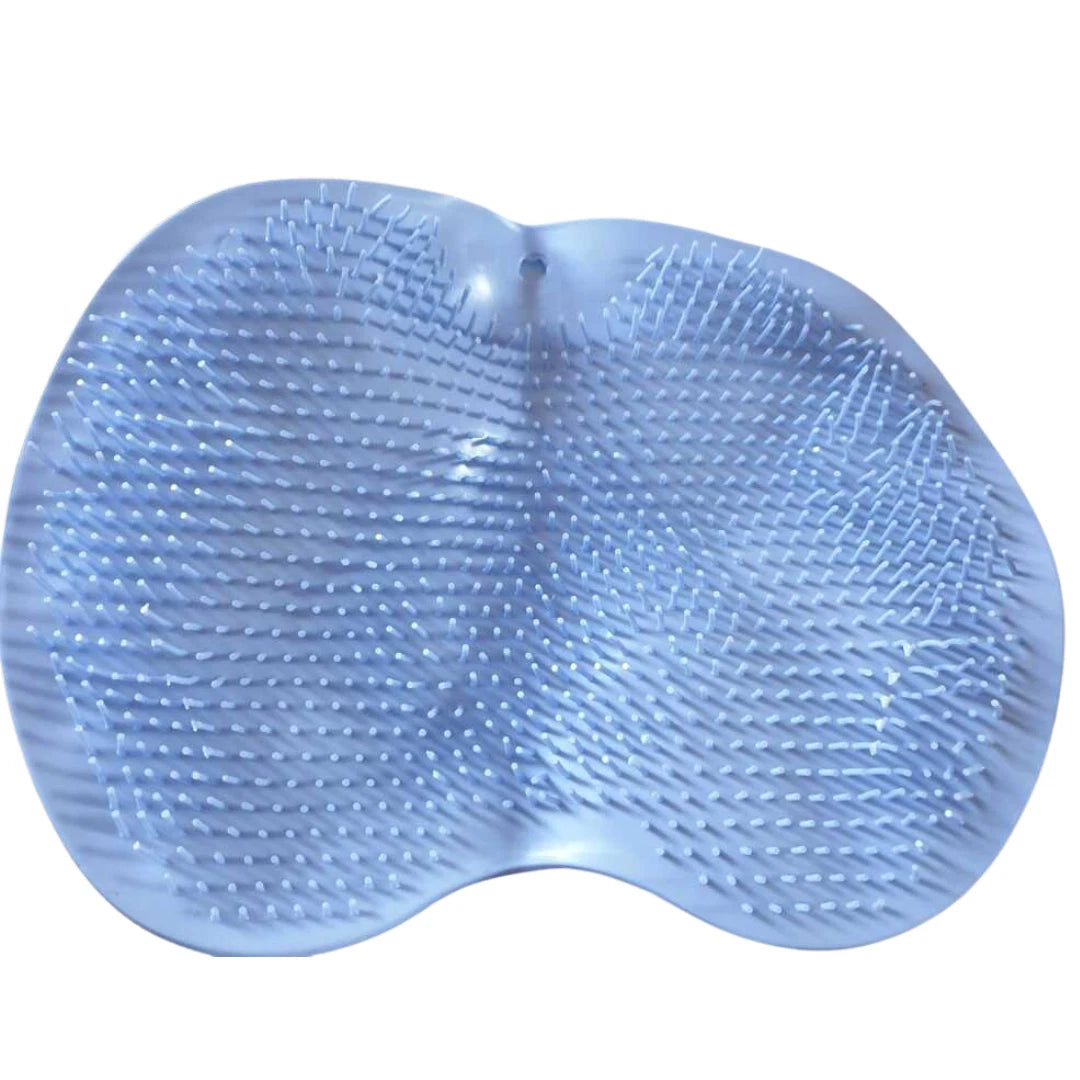 Silicone Shower Foot Scrubber Back Body Brush Massager Pad Mat Bathroom Grey Uk