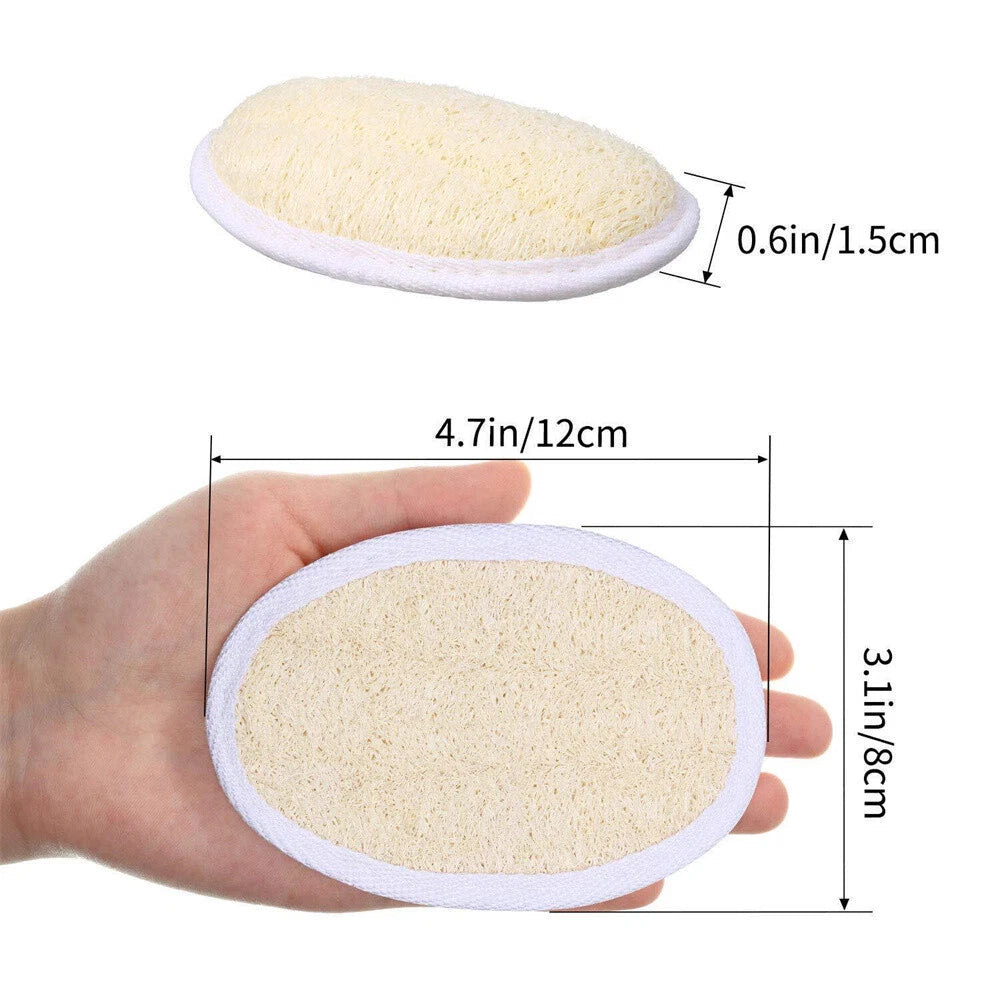 1-5X Body Scrubber Brush Exfoliating Natural Loofah Pad Luffa Bath Shower Sponge