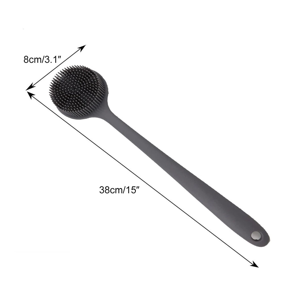 Silicone Body Brush Bath Brush Back Scrubber Long Handle Bath Shower Brush