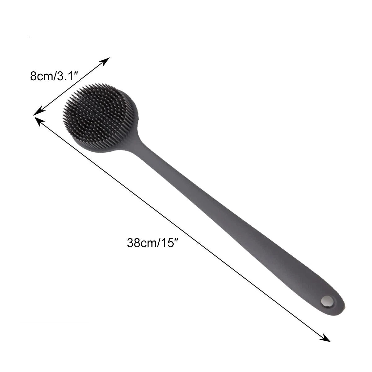 Silicone Body Brush Bath Brush Back Scrubber Long Handle Bath Shower Brush