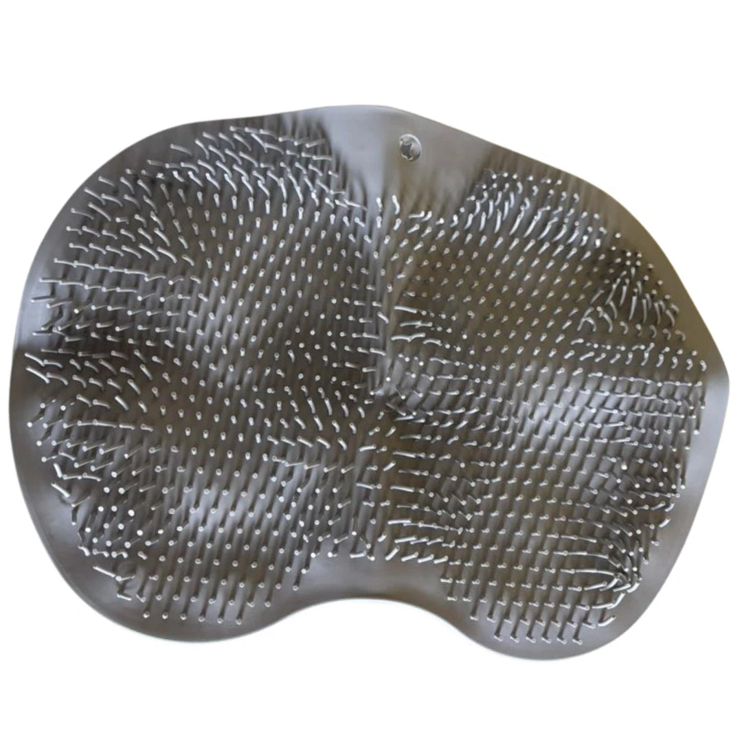 Silicone Shower Foot Scrubber Back Body Brush Massager Pad Mat Bathroom Grey Uk