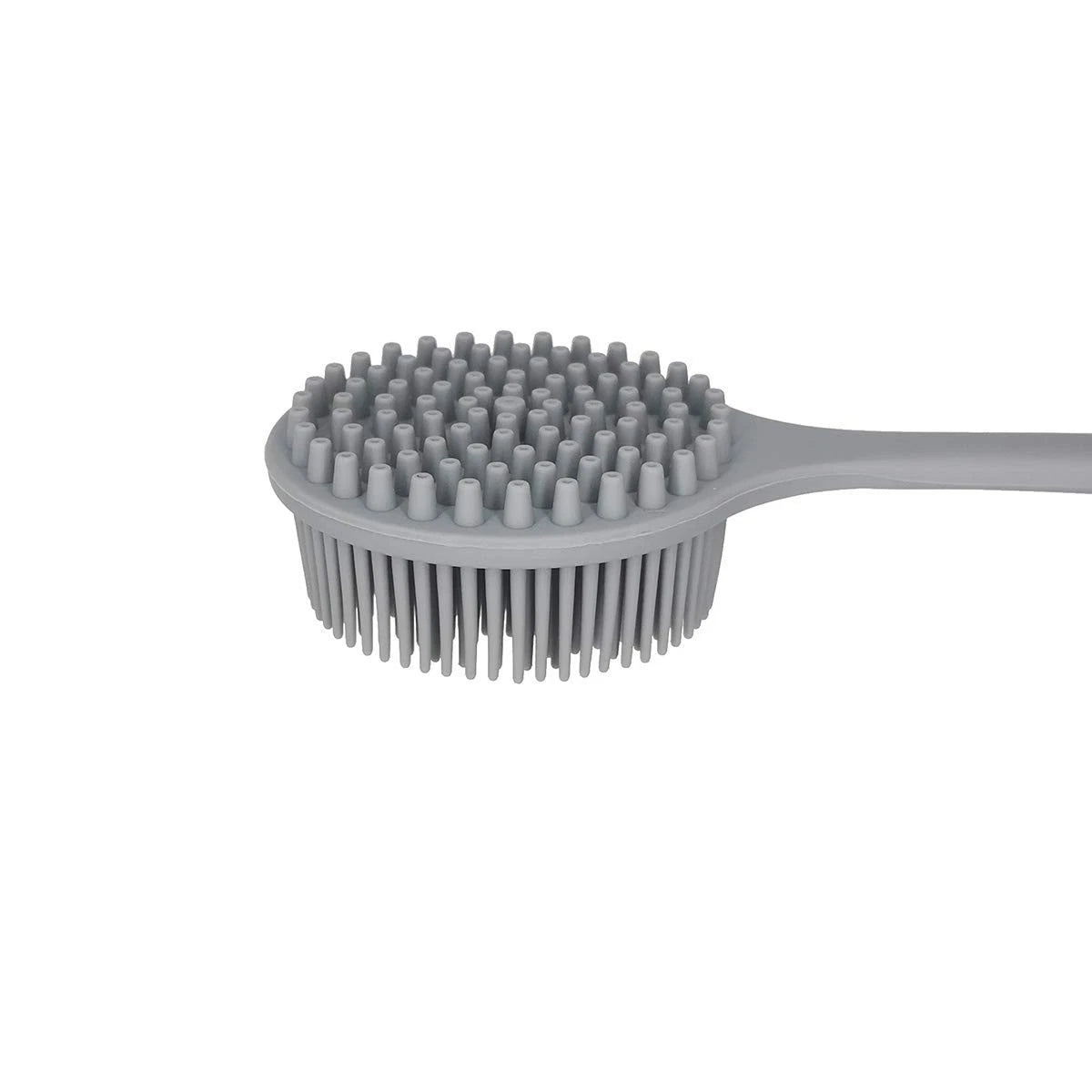 DNC Silicone Back Scrubber for Shower Bath Body Brush with Long Handle Gray