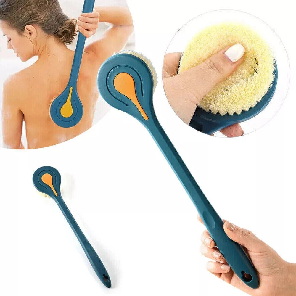 Long Handle Bath Brush Soft Bristle Back Body Skin Shower Wash Scrubber 14.7''