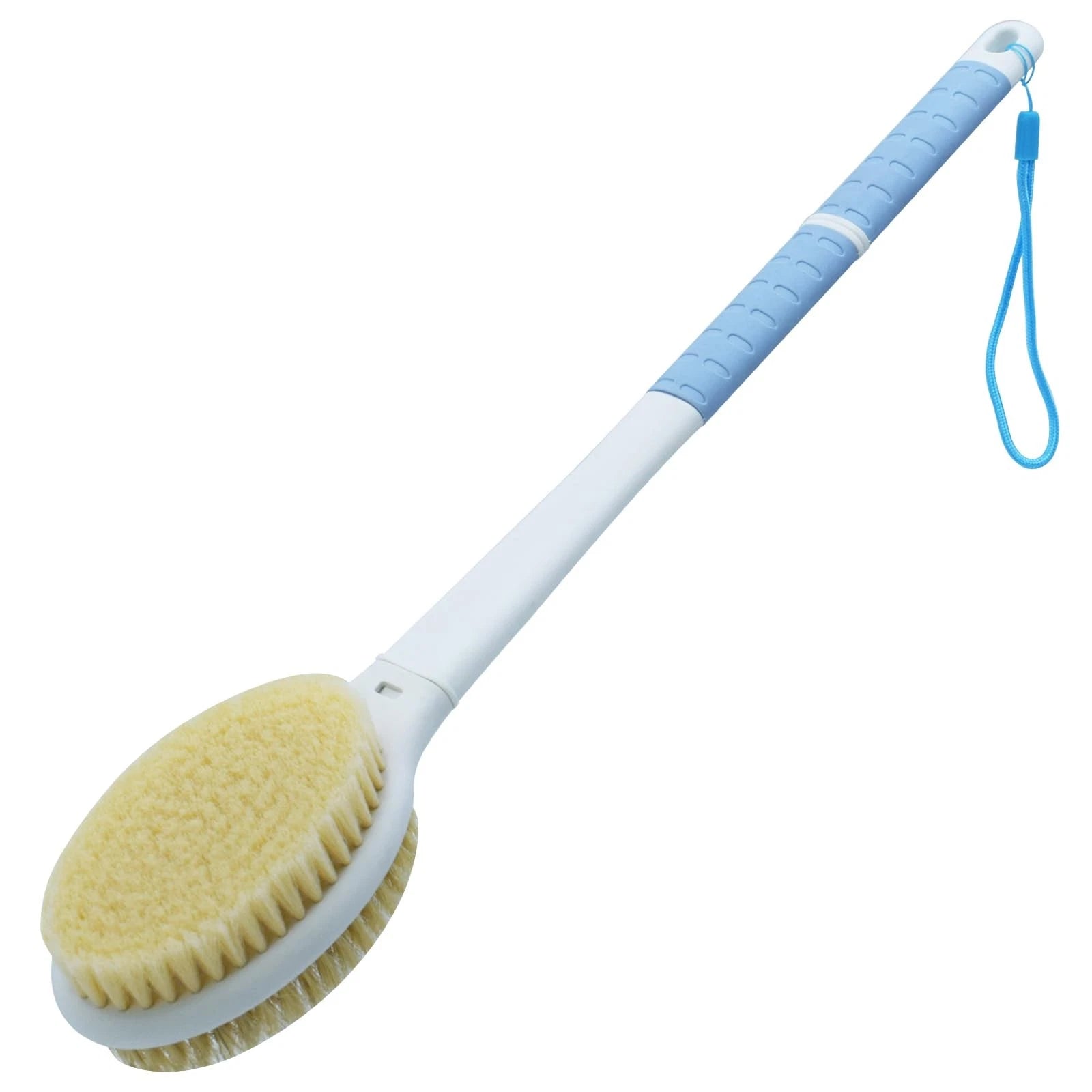 Shower Brush with Soft and Stiff Bristles,17.5" Long Handle Dual-Side Back Sc...