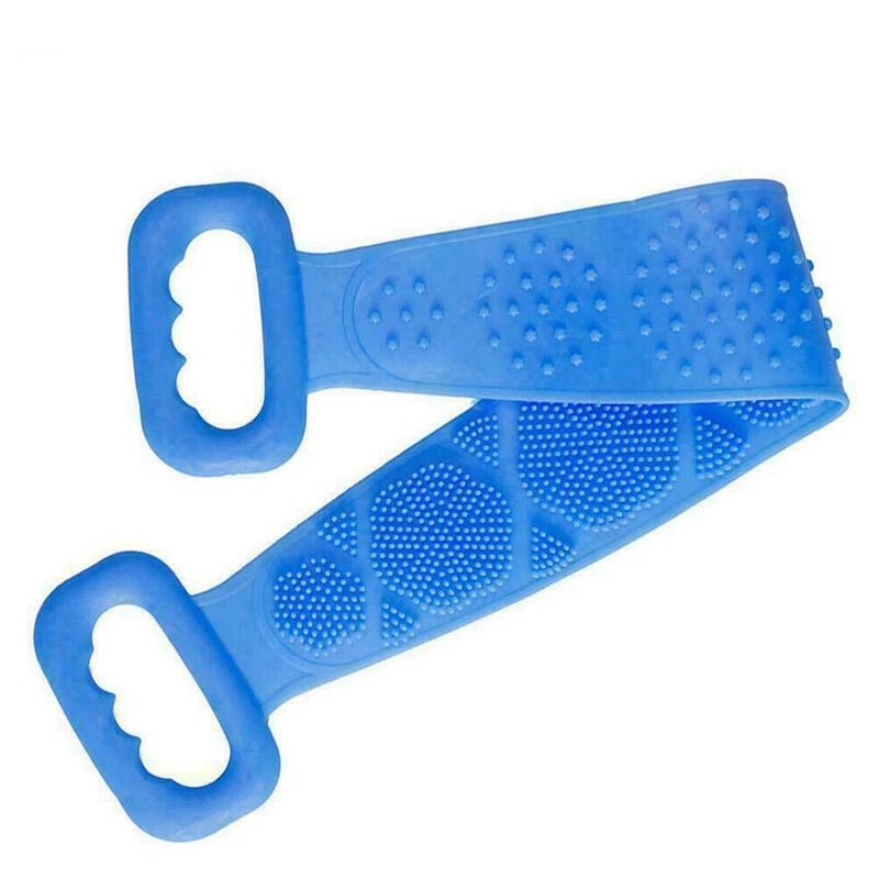 Silicone Body Back Cleaning Brush Scrubber Massage Bath Belt Exfoliating Tools