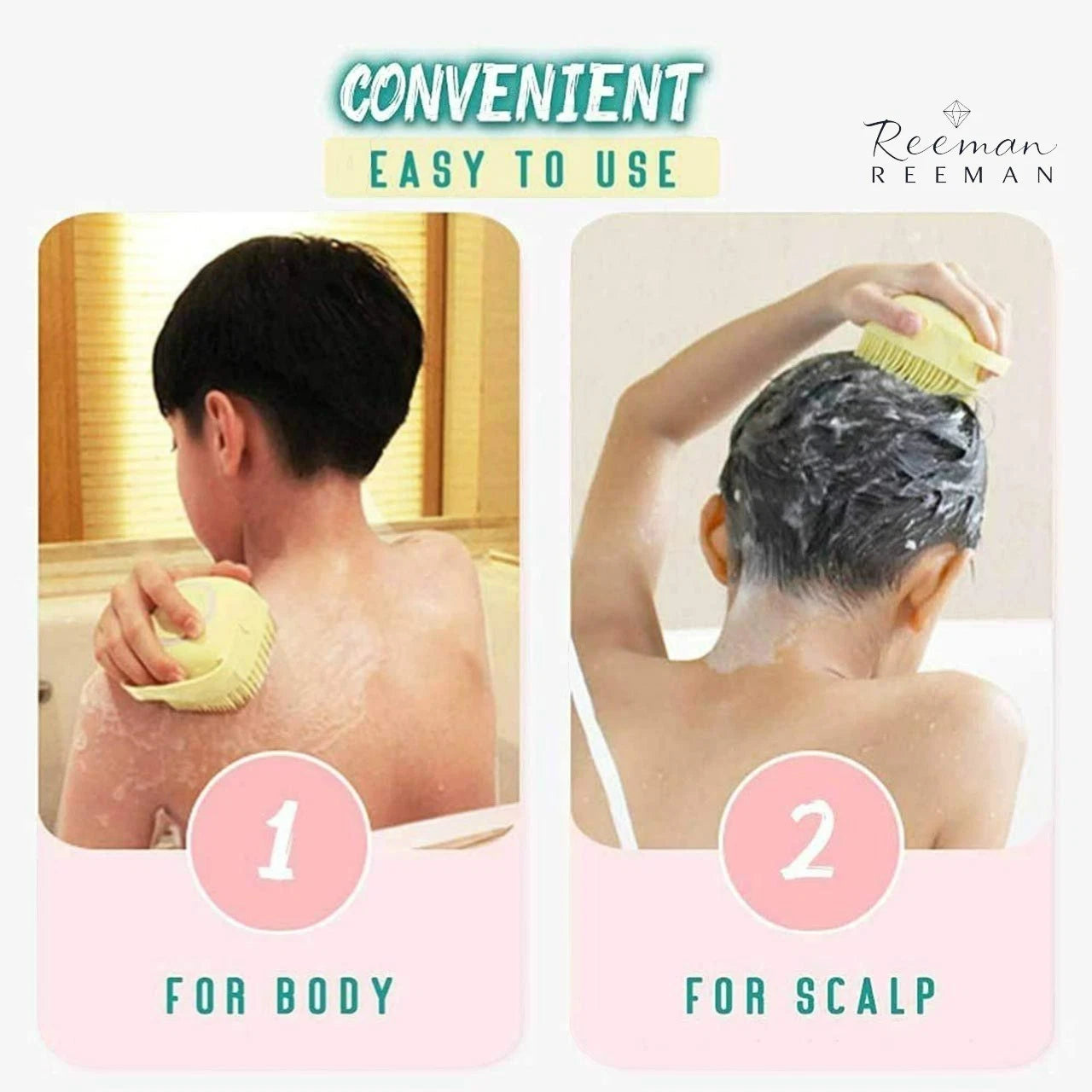 Silicon Massage Bath Brush Hair Scalp Bathing Brush For Cleaning Body Pack of 2