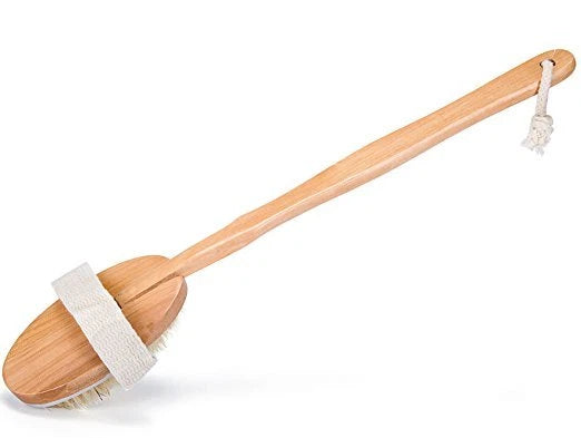 Spa Shower Bath Brush with Long Wooden Handle – Natural Body Scrub Exfoliator