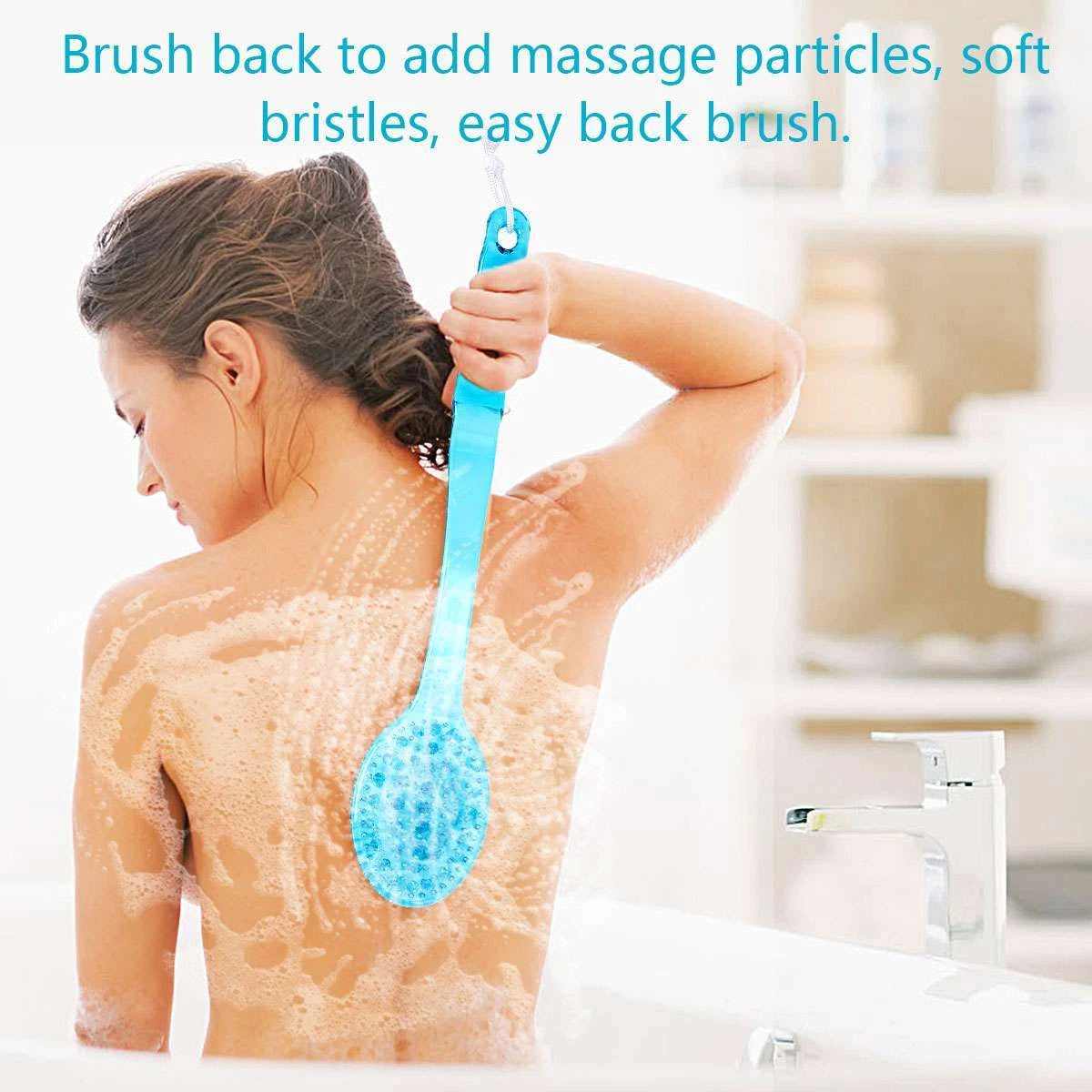 Long Handle Shower Brush - Self Back Scrubber Body Exfoliator for Bath Brushes
