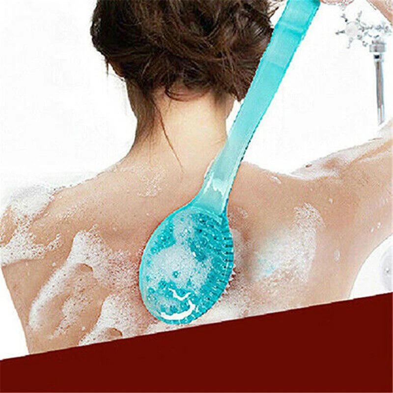 Portable Long Body Bath Shower Back Brush Scrubber Massager Skin Cleaning Tool