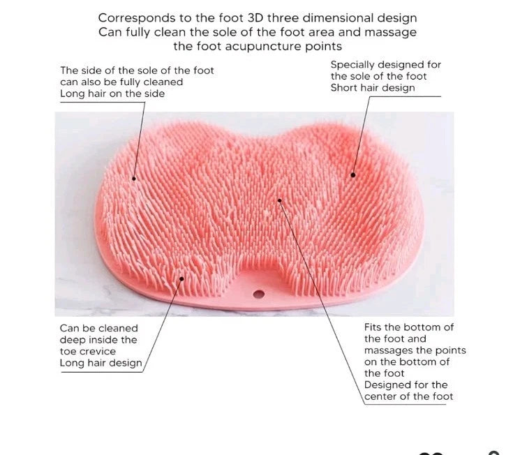 Non-Slip Shower Foot Massager Scrubber Mat Feet Washer Back Body Bath Brush Pad